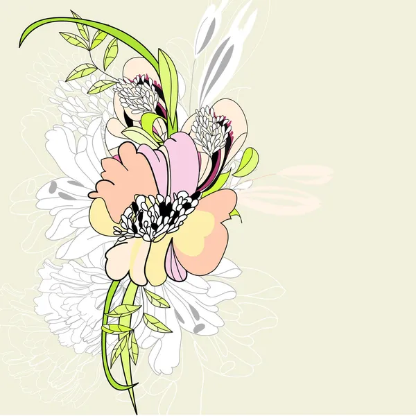 Fondo floral de verano — Archivo Imágenes Vectoriales