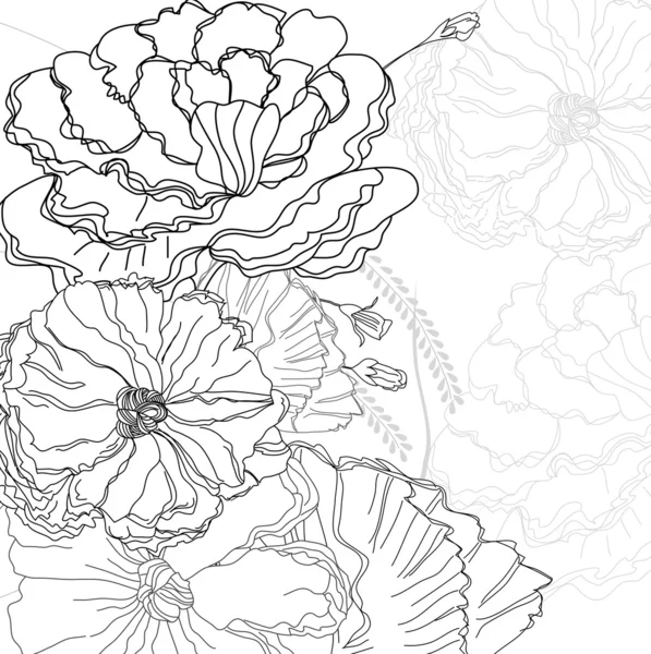 Croquis avec des fleurs — Image vectorielle