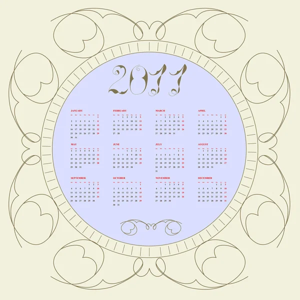 Calendário vintage para 2011 —  Vetores de Stock