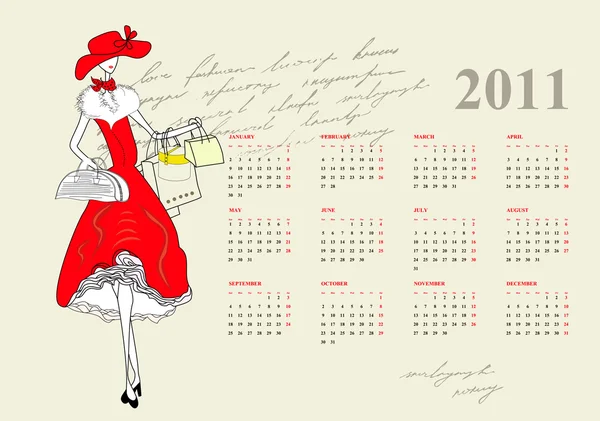Kalender för 2011 — Stock vektor