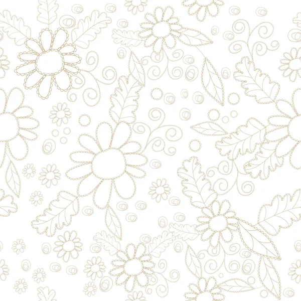 与向量花卉元素无缝模式 — 图库矢量图片