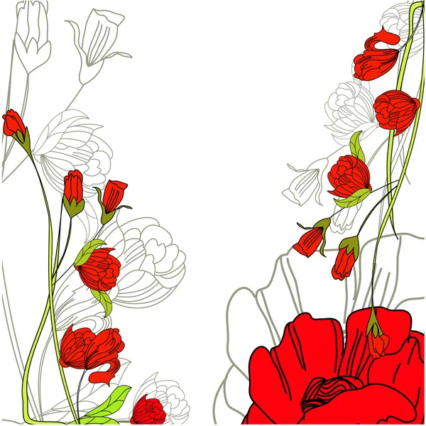 Fondo decorativo con flores de rosas — Vector de stock