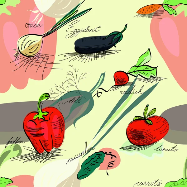 Bezszwowe tapeta z warzywami — Wektor stockowy