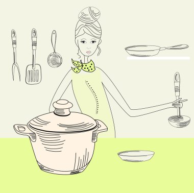 Cook woman clipart