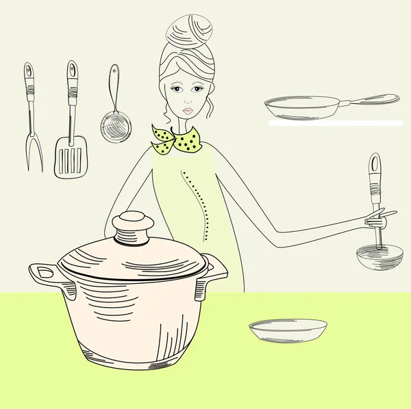 Женщина-повар — стоковый вектор