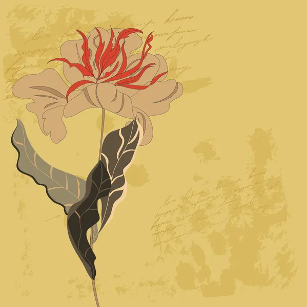 Ročník pozadí s květinou — Stockový vektor