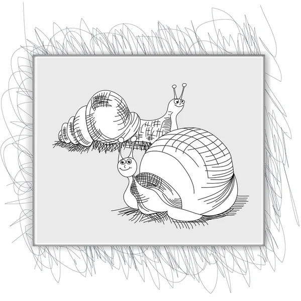 速写与蜗牛 — 图库矢量图片