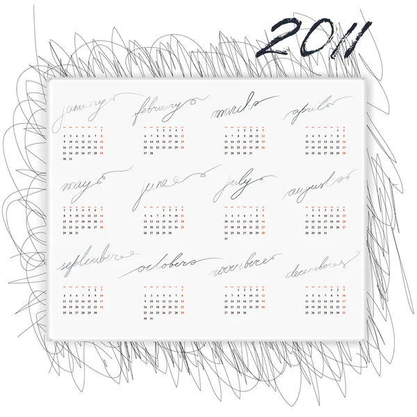 Календар на 2011 рік — стоковий вектор