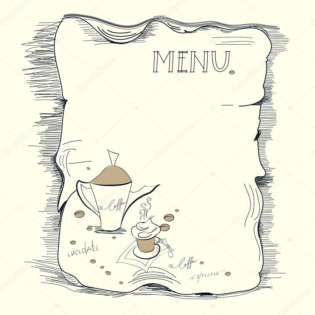 Template for coffee menu