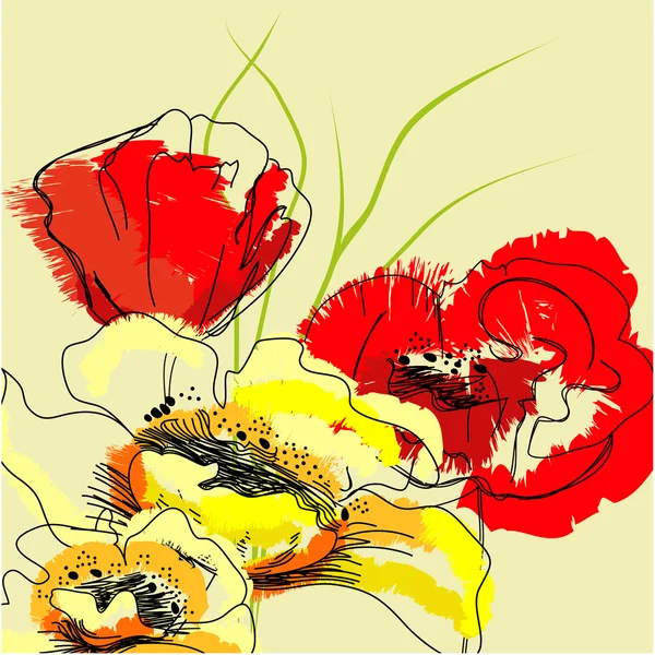 Kolorowe tła z kwiatami — Wektor stockowy