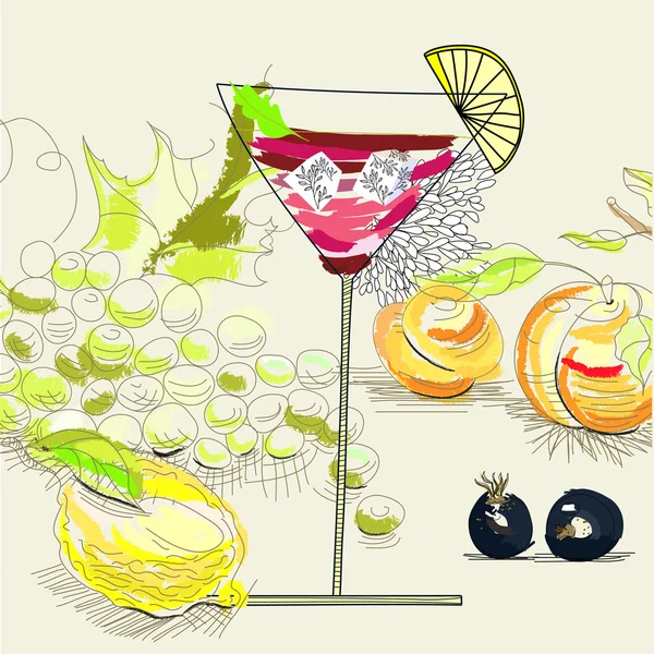 Fruit cocktail — Stockvector