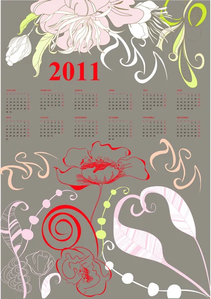 2011 年日历 — 图库矢量图片
