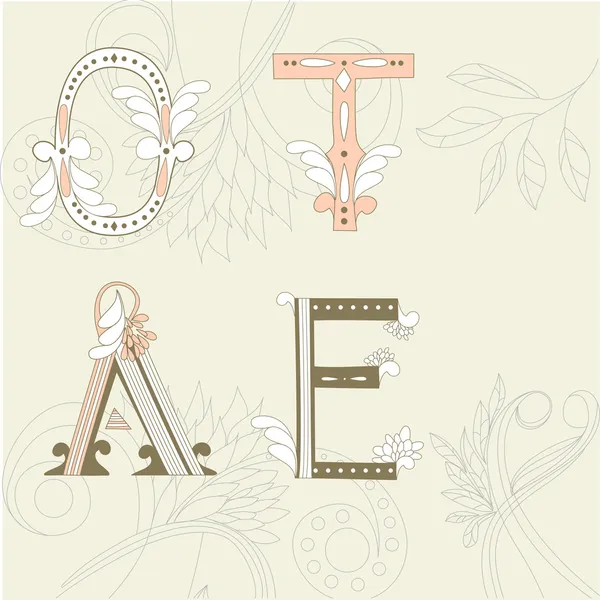 Lettres O, T, A, E — Image vectorielle