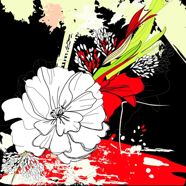 カラフルな花の背景 — ストックベクタ