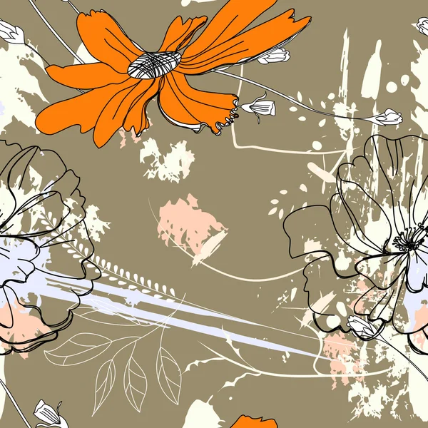 花卉无缝背景 — 图库矢量图片