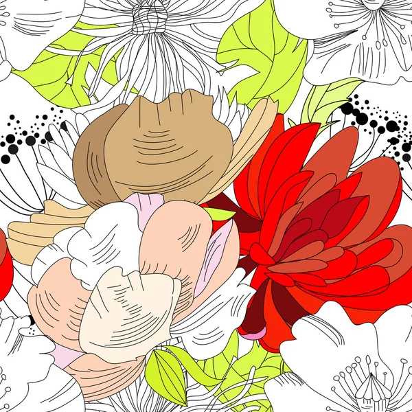 Floral φόντο άνευ ραφής — Διανυσματικό Αρχείο