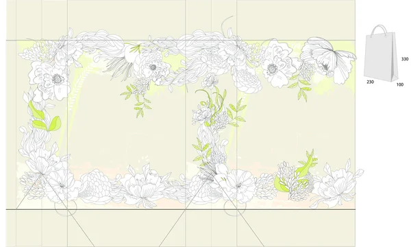 Dekorativ väska med blommor — Stock vektor
