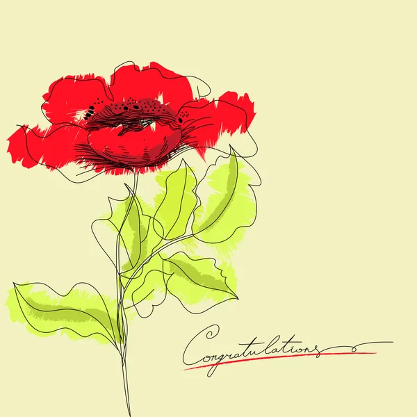 Vörös virágok — Stock Vector