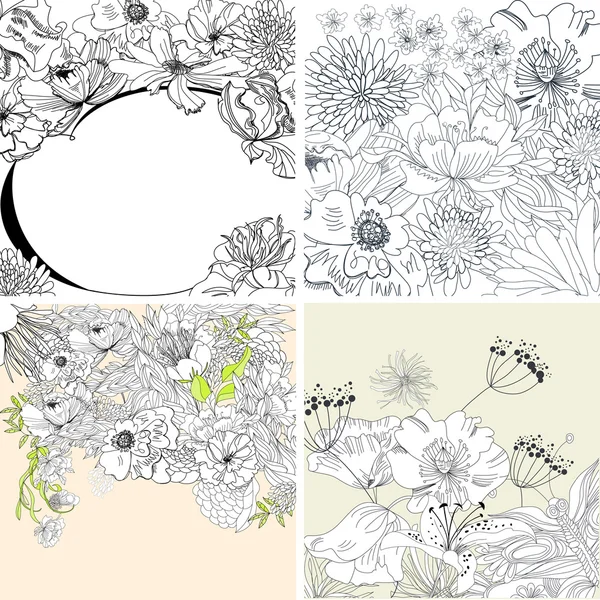 Reihe von floralen Hintergrund — Stockvektor