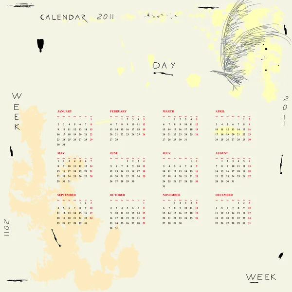 Calendario para 2011 — Archivo Imágenes Vectoriales