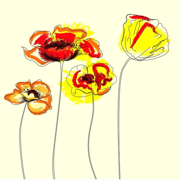 Färgglada blommor — Stock vektor