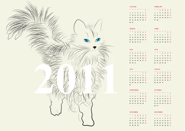 Kalender voor 2011 — Stockvector