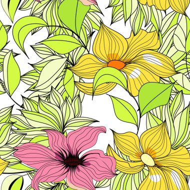 Seamless floral wallpaper clipart