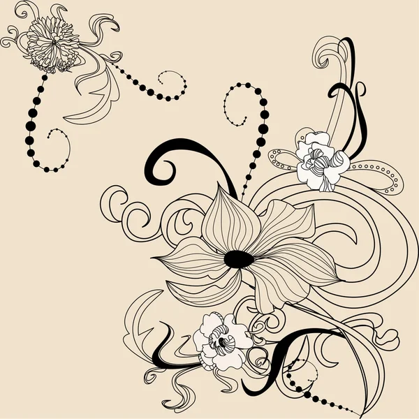 Ретро стилізований квітковий фон — стоковий вектор