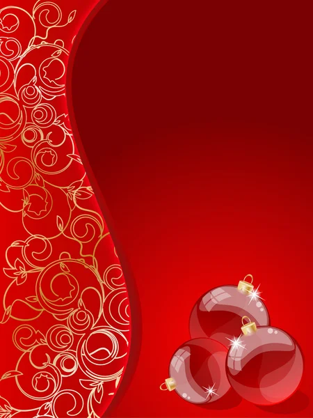Boule de Noël stylisée sur fond décoratif — Image vectorielle