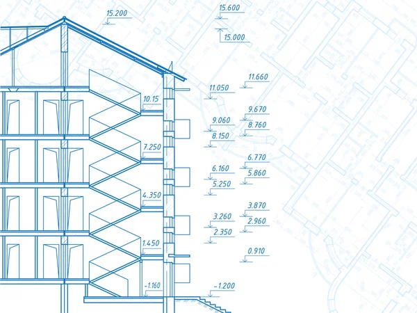 Stavební zázemí. plán domu 2 — Stockový vektor
