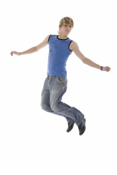 Jumping Modern Man — Stock Photo, Image
