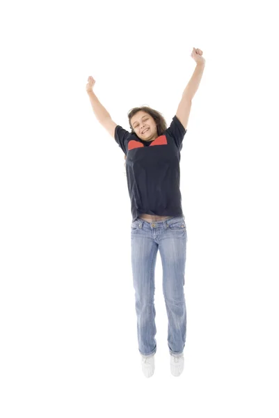 Adolescente menina salto — Fotografia de Stock