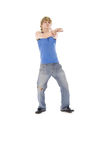 Bailando hombre rubio — Foto de Stock