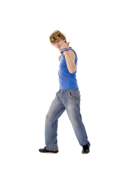 Танцующий молодой человек — стоковое фото
