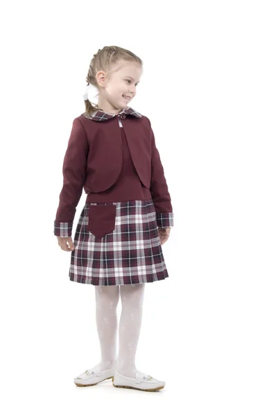 Smiling Little Schoolgirl — Stock Photo, Image