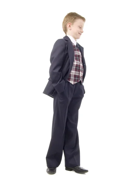 Schoolboy. Side View. — Stock Photo, Image