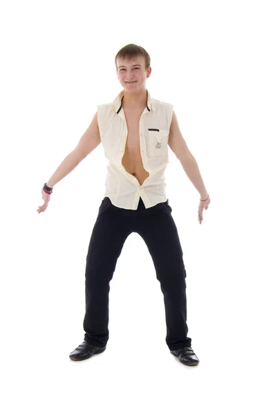 Tanzender Junge mit offenen Armen — Stockfoto