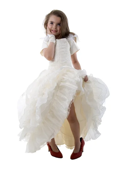 Kleine meisje bruid. — Stockfoto
