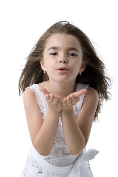 Little Girl Blowing Kiss. — Stock Photo, Image
