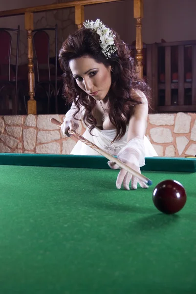 stock image Cute Bide Playing Billiard