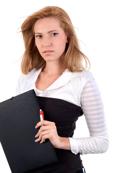 Portrait Of Office Blonde Girl — Stock Photo, Image