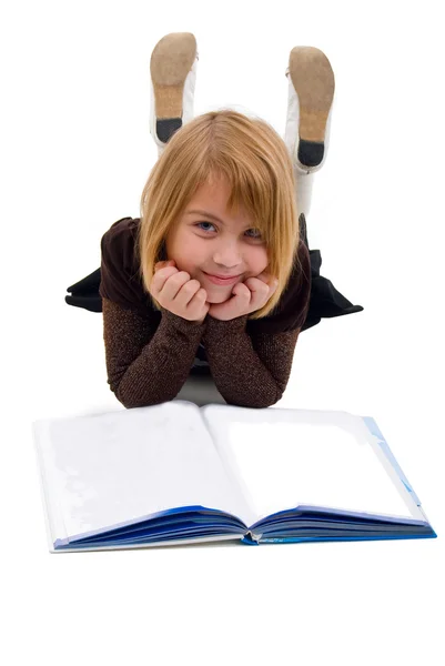 어린 소녀와 책. — 스톡 사진