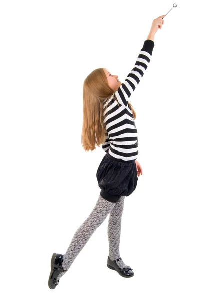 젊은 금발 소녀 마술 지팡이. — 스톡 사진