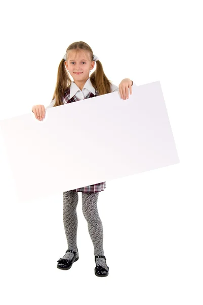 Little Girl With Message Board. — Stock Photo, Image