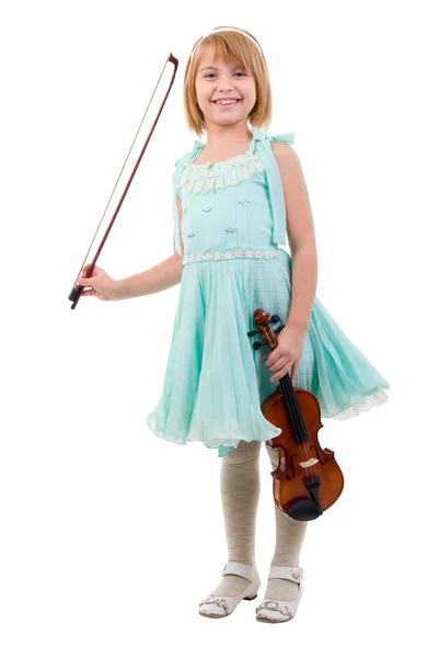 Ung flicka med violin. — Stockfoto