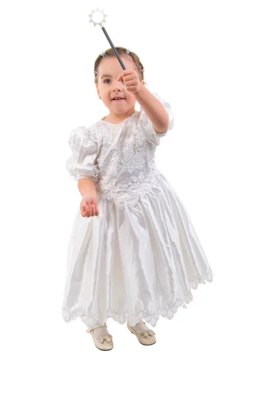 Klein meisje gekleed als prinses. — Stockfoto