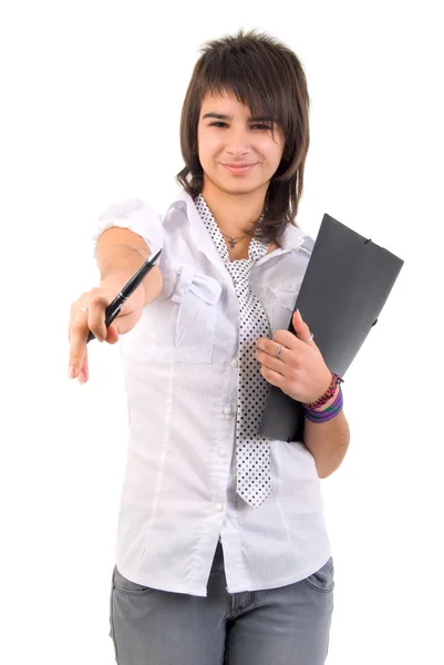 Retrato de estudiante inteligente chica . —  Fotos de Stock
