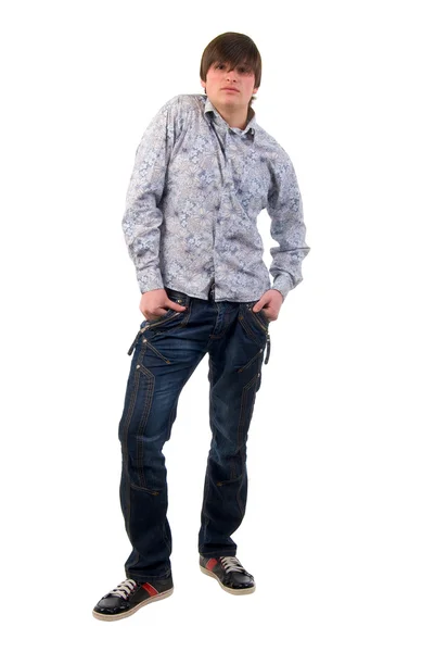 Moderne Jeans junger erwachsener Mann. — Stockfoto