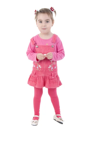 Klein meisje in roze. — Stockfoto