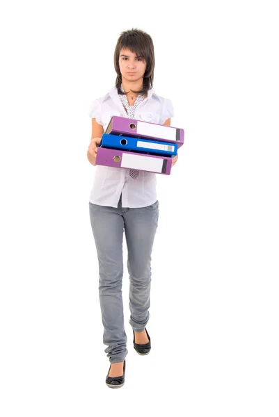 Young Office Girl With Documents. — Stock Photo, Image